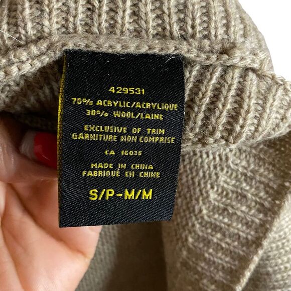 Catherine Malandrino Women's Tan Soft Knit Cowl Neck Poncho - Picture 7 of 9